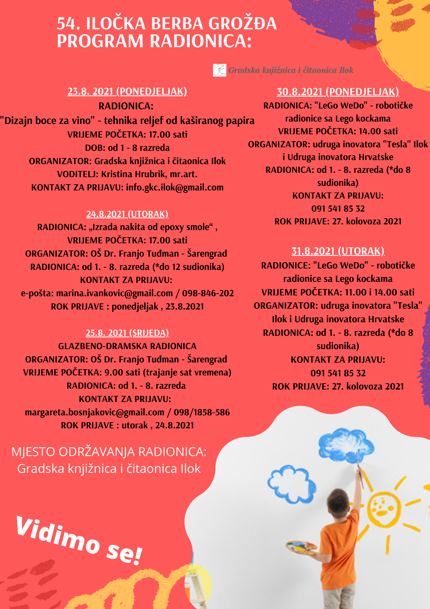 54. ILOČKA BERBA GROŽĐA - program radionica