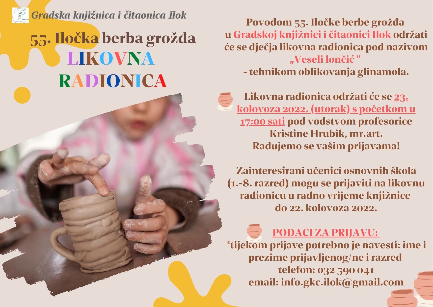 55. ILOČKA BERBA GROŽĐA - PRIJAVE ZA RADIONICU